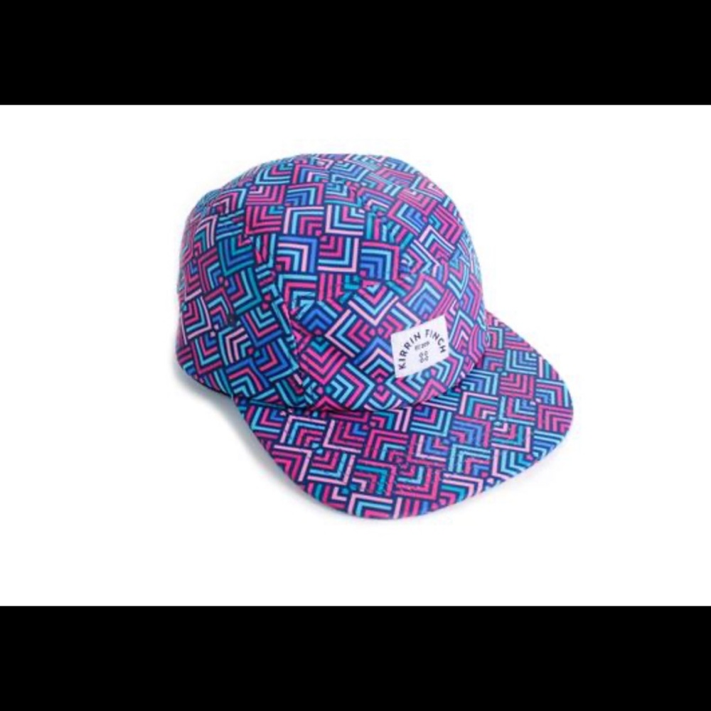 Kirrin Finch Pink and Blue Geometric 5 Panel Hat